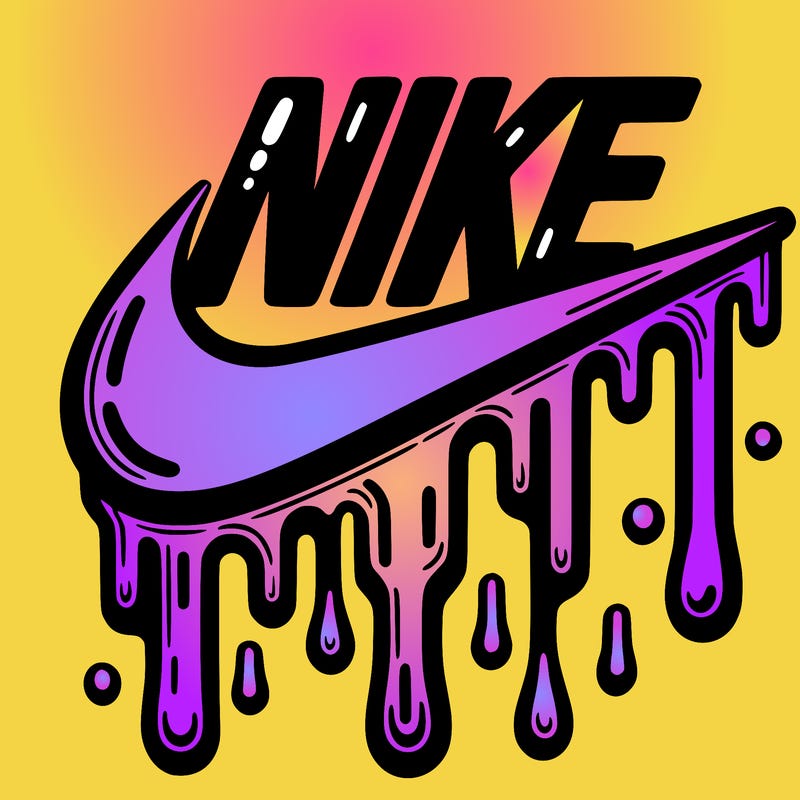 dripping nike logo