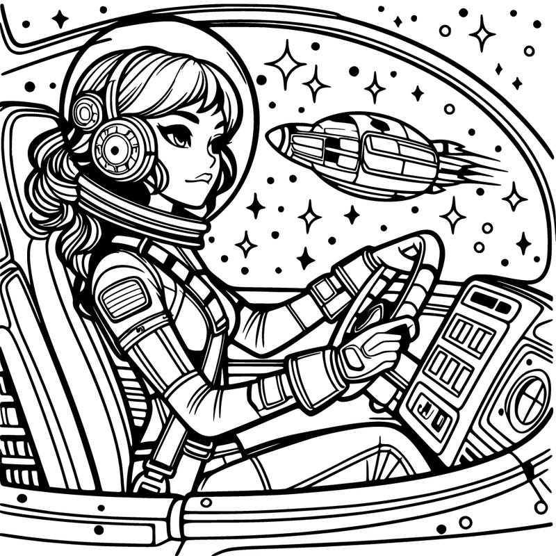 woman in spaceship