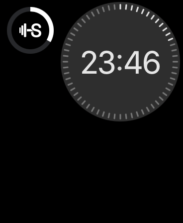 HardSet Apple Watch minimalist fitness tracker interface showing clock and progress
