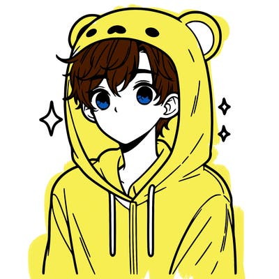 a 17 year old boy in a cute animal hoodie