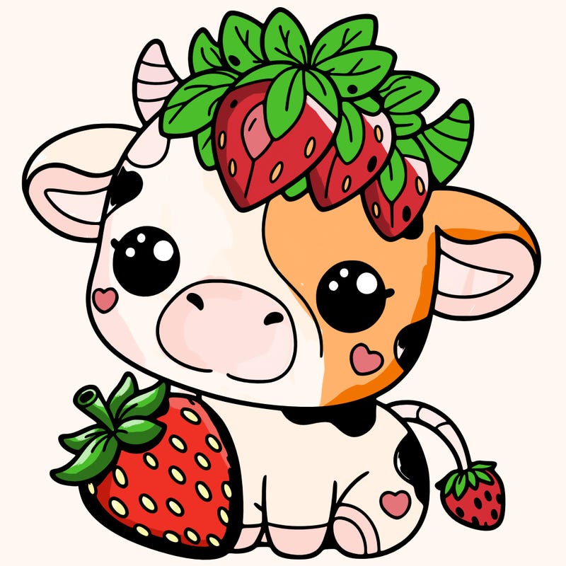 cute strawberry cow