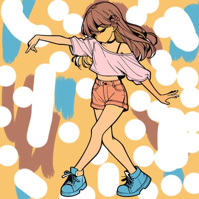 realistic girl danceing