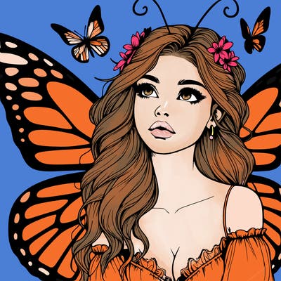 butterfly fairy realistic girl