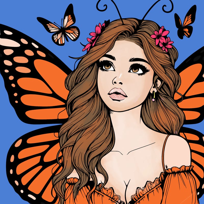 butterfly fairy realistic girl