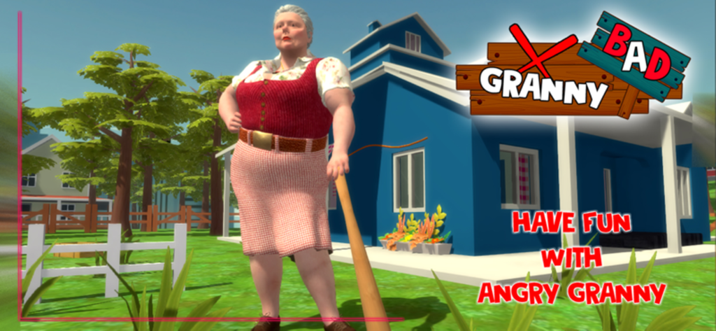 Bad Granny Chapter 3 - Wütende Oma-Figur steht vor ihrem Haus