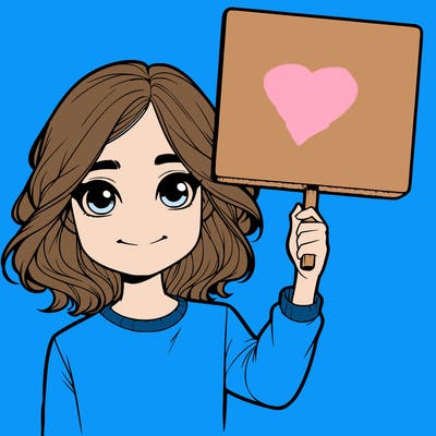 realistic girl holding up a sign