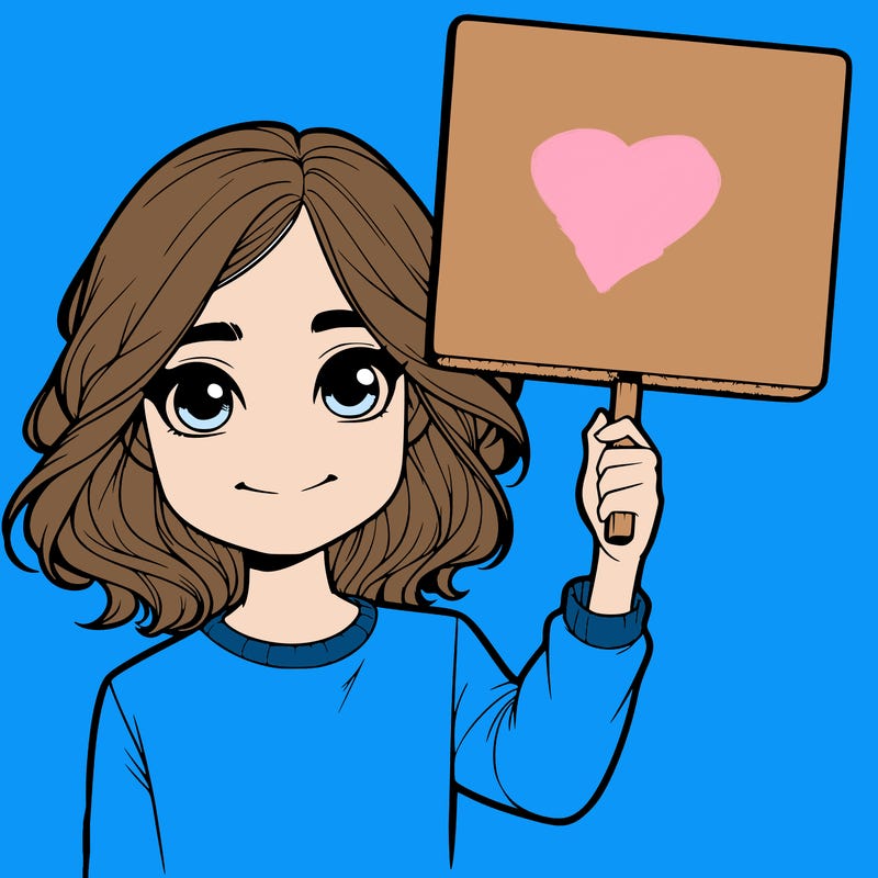 realistic girl holding up a sign