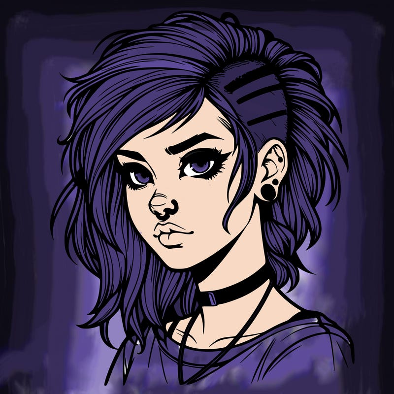 realistic punk style girl