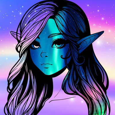 elf girl realistic dark fantasy