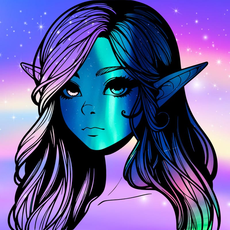 elf girl realistic dark fantasy