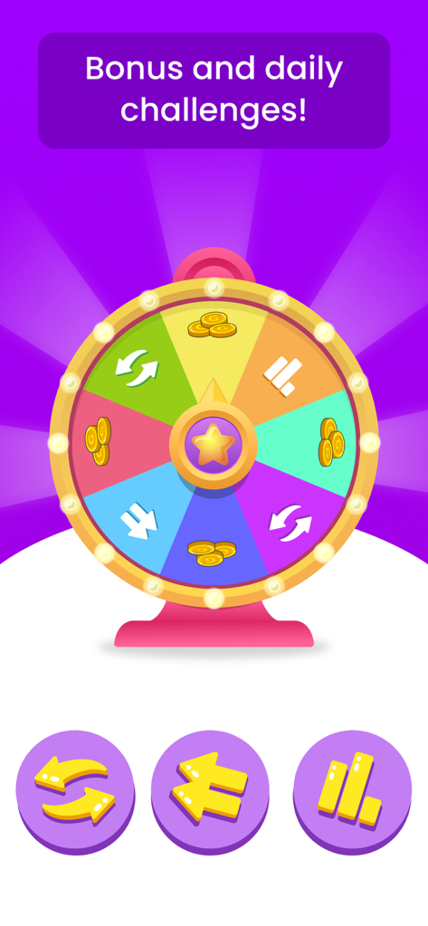 Quizit - Trivia and Knowledge - Colorful prize wheel for bonus and daily challenges in the Quizit trivia app