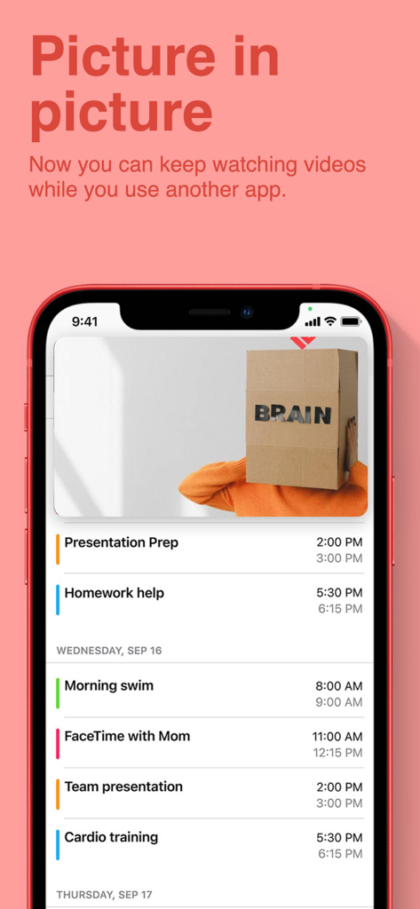 Easy Meal Ideas -Recipe Find - Una pantalla de smartphone que demuestra la función de imagen en imagen que permite a los usuarios ver videos de recetas mientras usan otras aplicaciones.