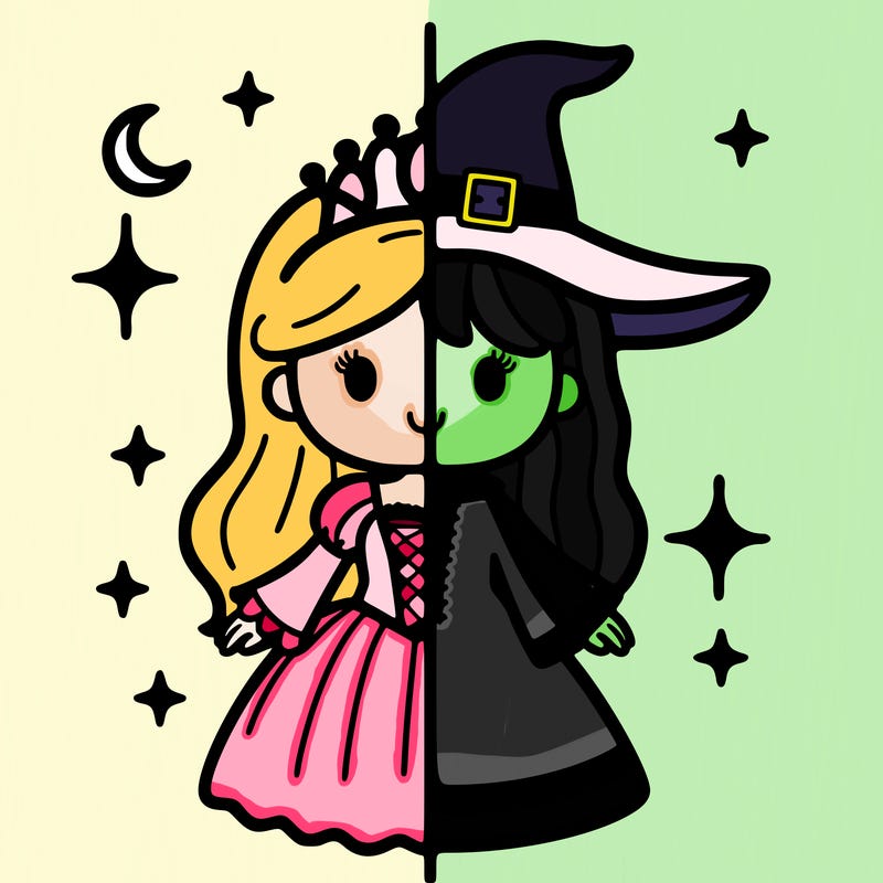 split princess and witch
