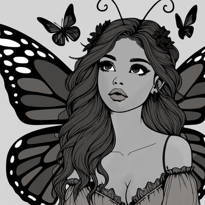 butterfly fairy realistic girl