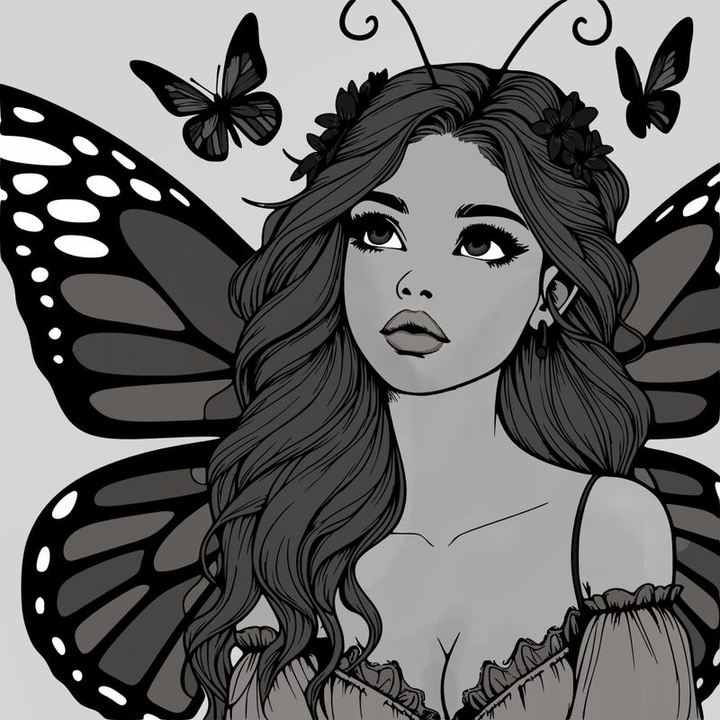 butterfly fairy realistic girl