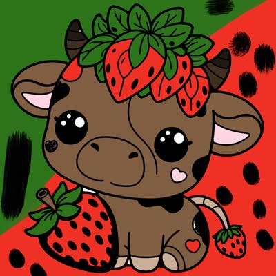 cute strawberry cow