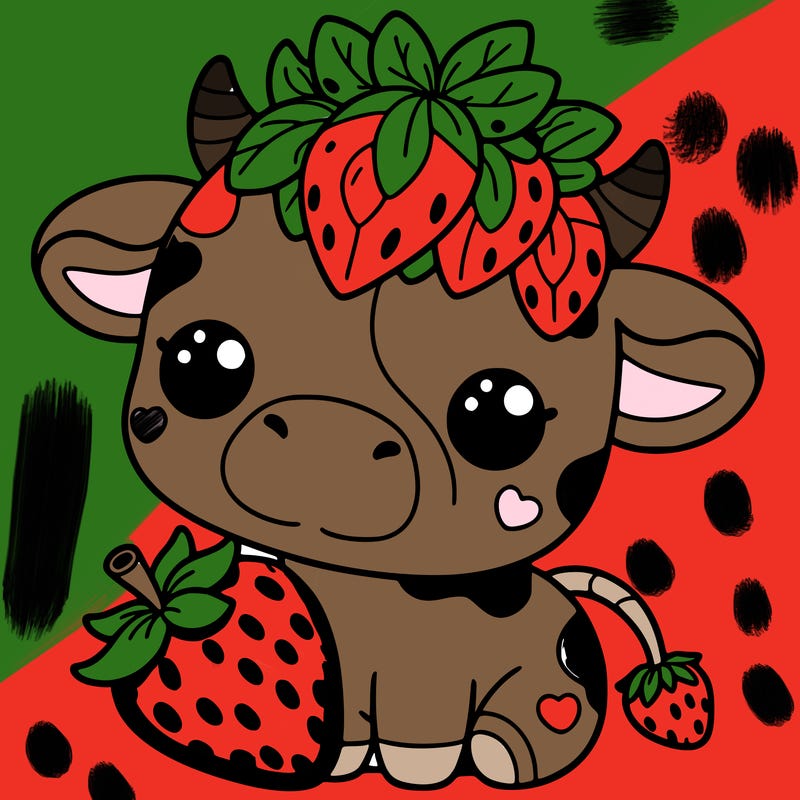 cute strawberry cow