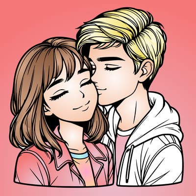 realistic girl and boy  love