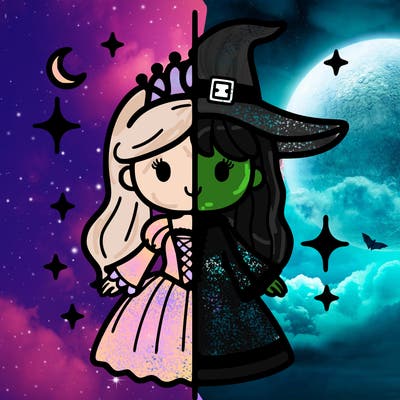 split princess and witch