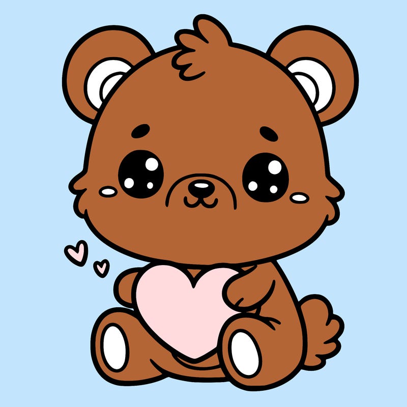 cute teddy bear with a heart in its hand