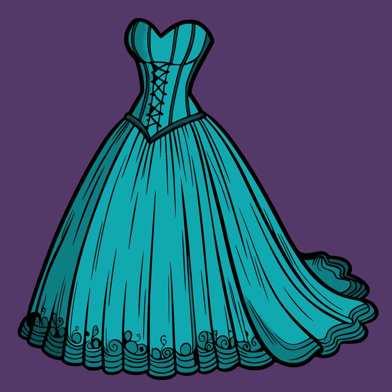 wedding dress-corset and a long and flowy skirt