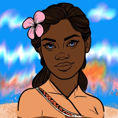 a realistic polynesian woman with a samoan pacific look and a taupou