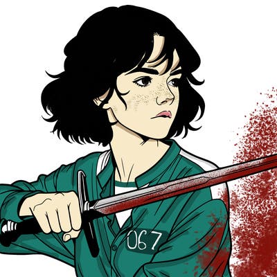 realistic girl with a sword