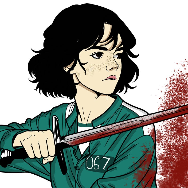 realistic girl with a sword