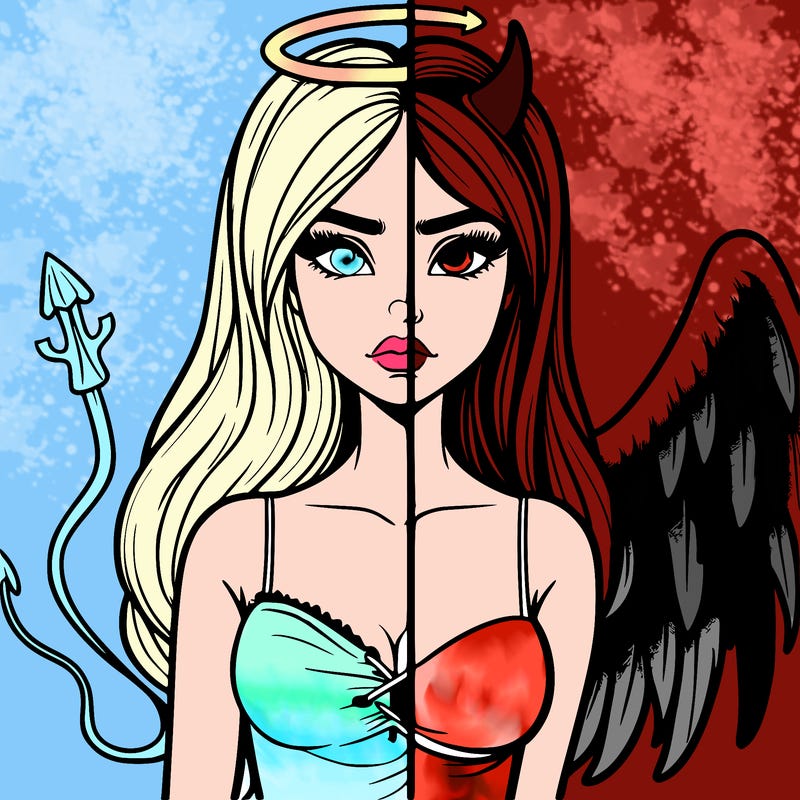 devil vs angel realistic girl