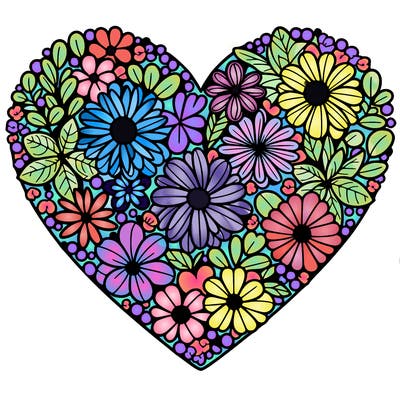 heart made of flowers