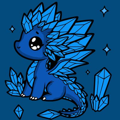 little cute crystal dragon