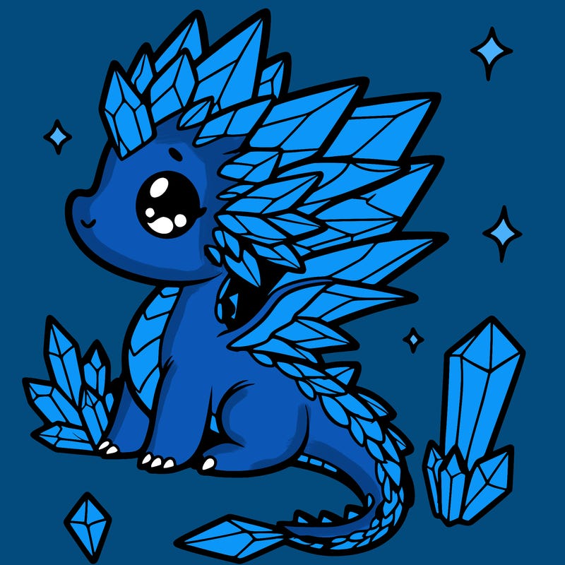 little cute crystal dragon