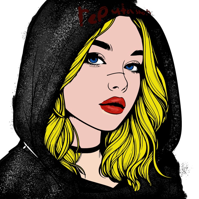 realistic girl with hood on