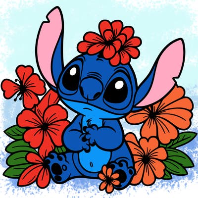stitch with flowers