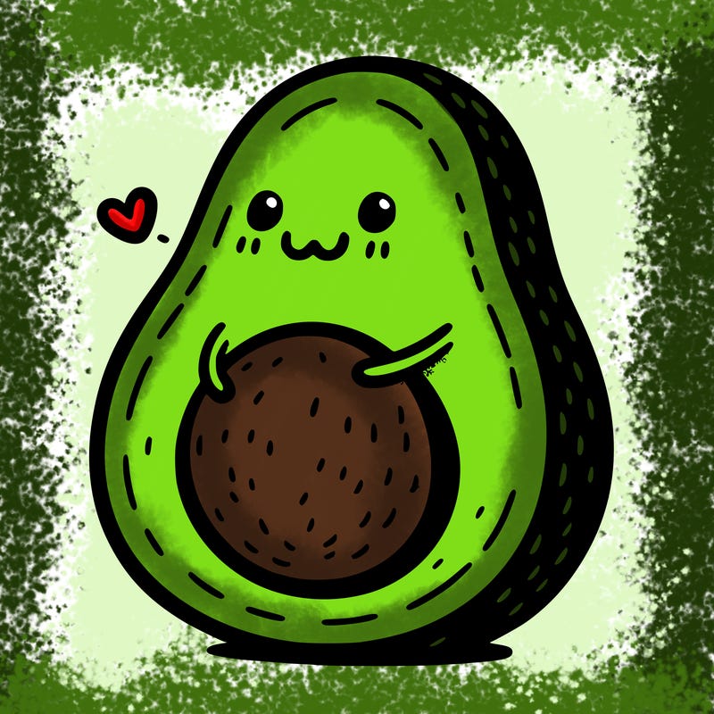 an avocado hugging an avocado