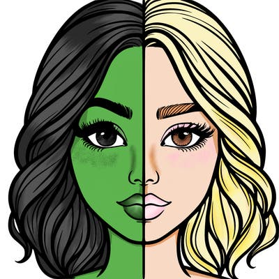 realistic girl split half