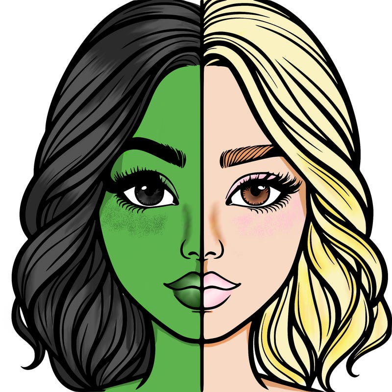 realistic girl split half