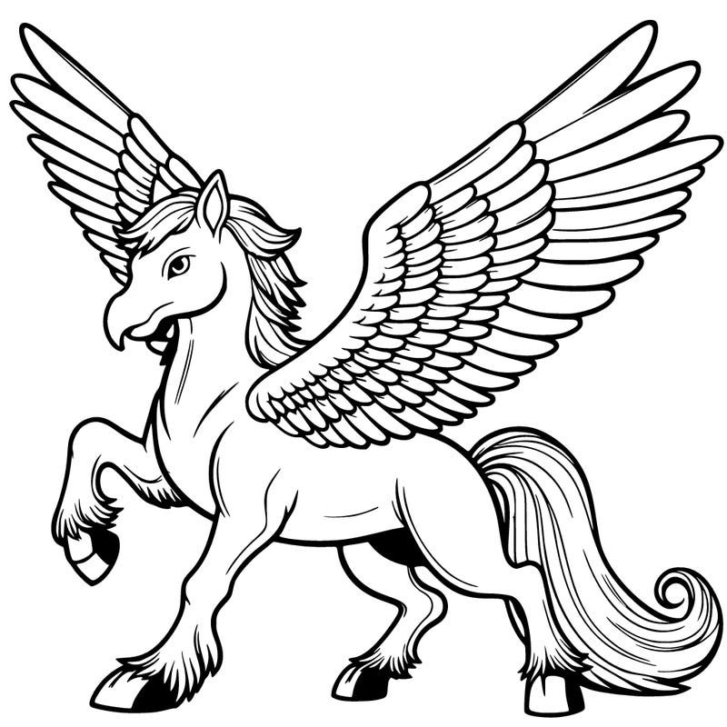 hippogriff - hybrid creature with the body of a horse and the wings and head of an eagle