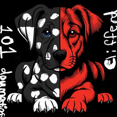 realistic dog split picture