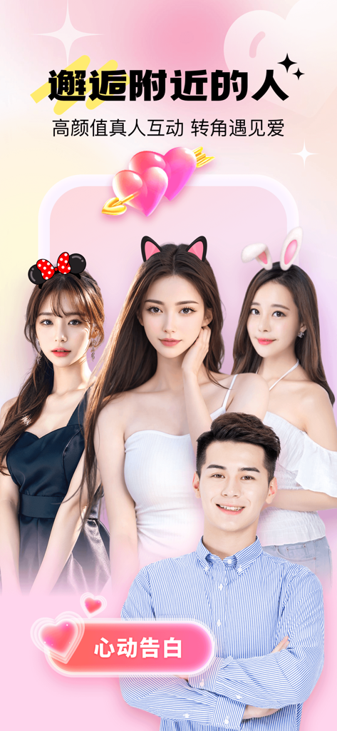 兴聊-一对一视频语音聊天交友线上聚会社交软件 - Attraktive junge Erwachsene nutzen die Xingliao Social App, um Leute in der Nähe kennenzulernen