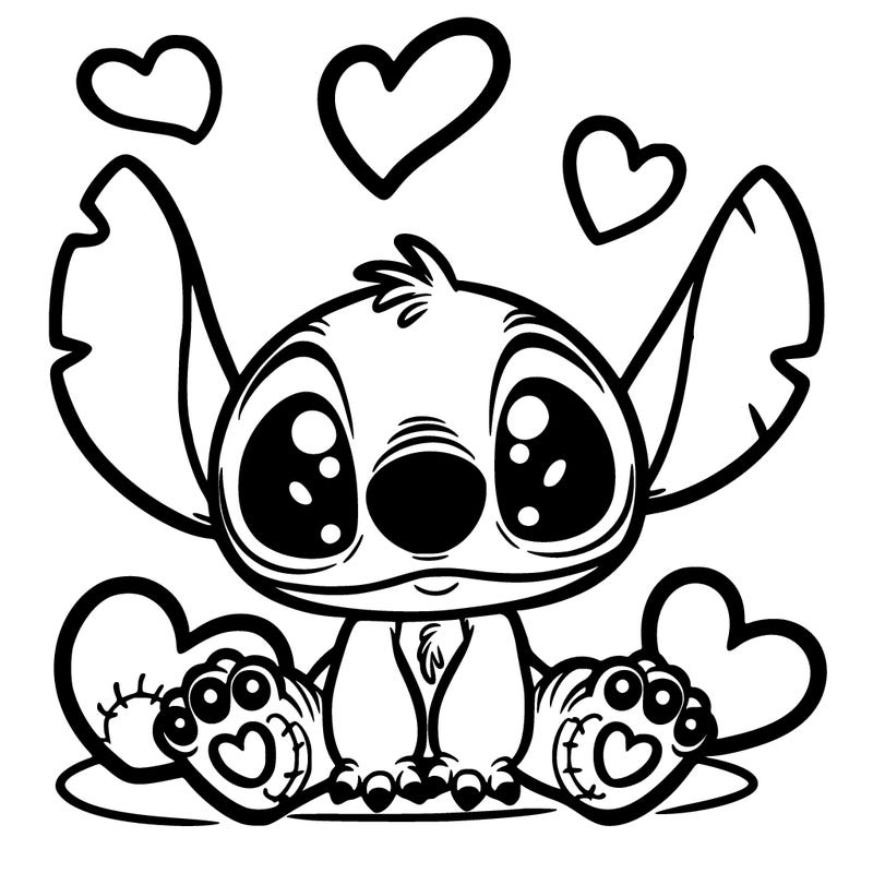 stitch hearts cute
