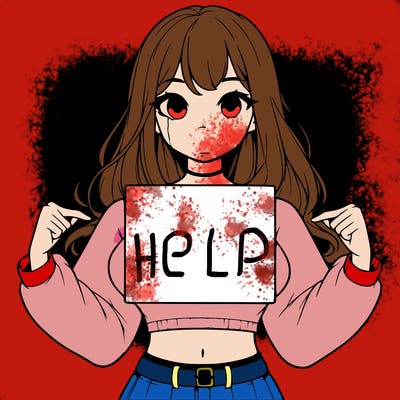 girl holding a blank sign in a long sleeve crop top