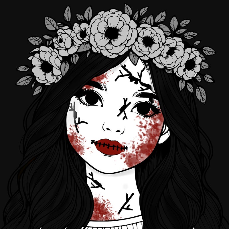 realistic girl with flower crown