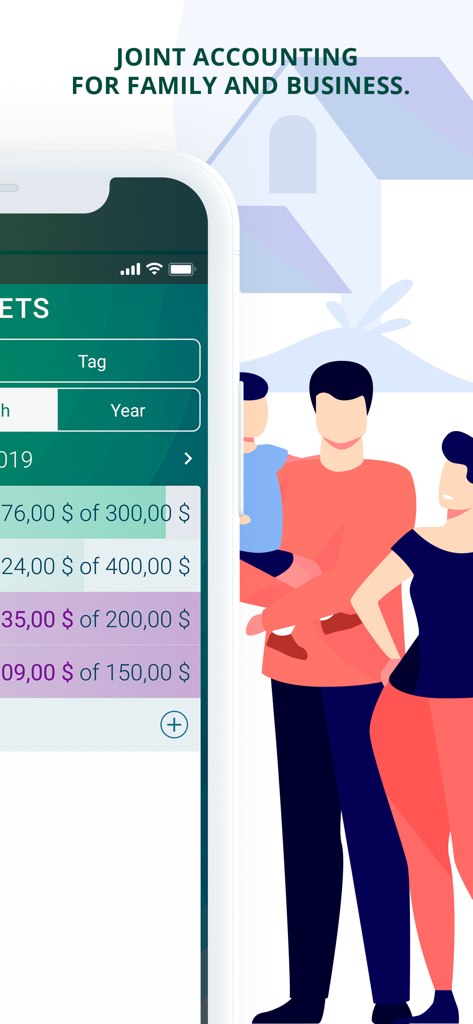 Paymaster app interface for joint family and business accounting