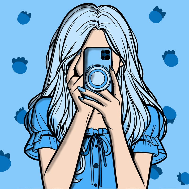 a realistic girl holding her phone taking pictures