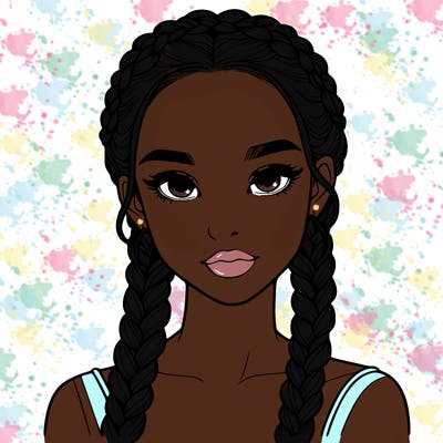 realistic girl with braids