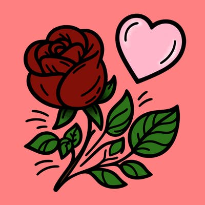 rose and heart