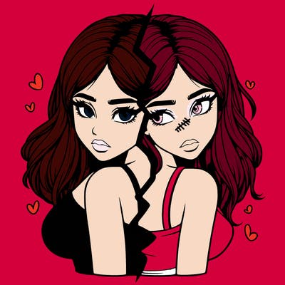 realistic girl split