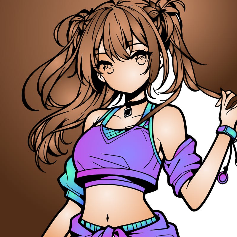 anime girl with crop top