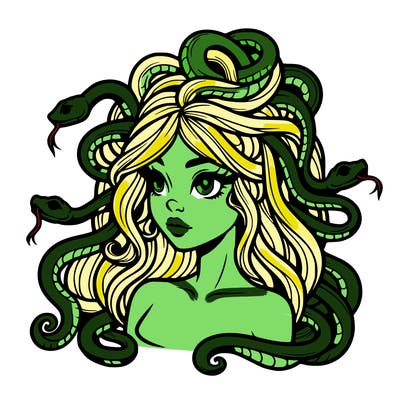 realistic medusa with snakes in her hair